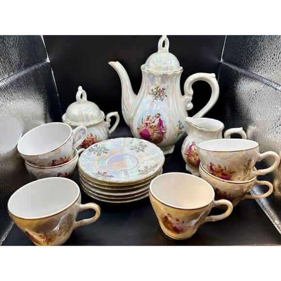 Other - Vintage Pearlesent Musical Tea Set Elegant 15 Piece Set Occupied Japan